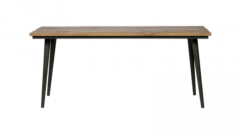 Table à manger 220 cm en bois naturel piètement en métal noir - Guild