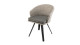 Chaise de jardin en rotin synthétique gris avec coussin gris pieds noirs en métal - Vick