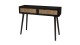 Console 2 tiroirs en bois noir et rotin - Angela