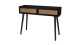 Console 2 tiroirs en bois noir et rotin - Angela