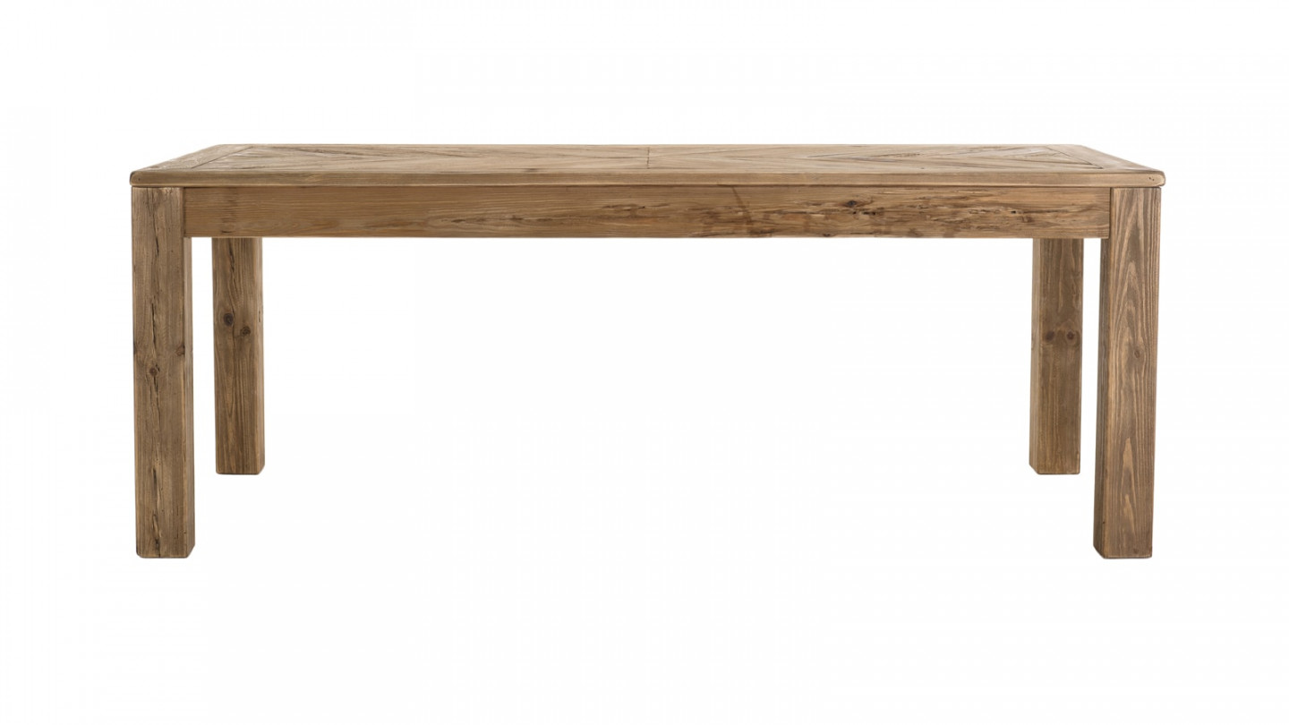 Table à manger 200x90cm 6 personnes en pin recyclé - Collection Sandy