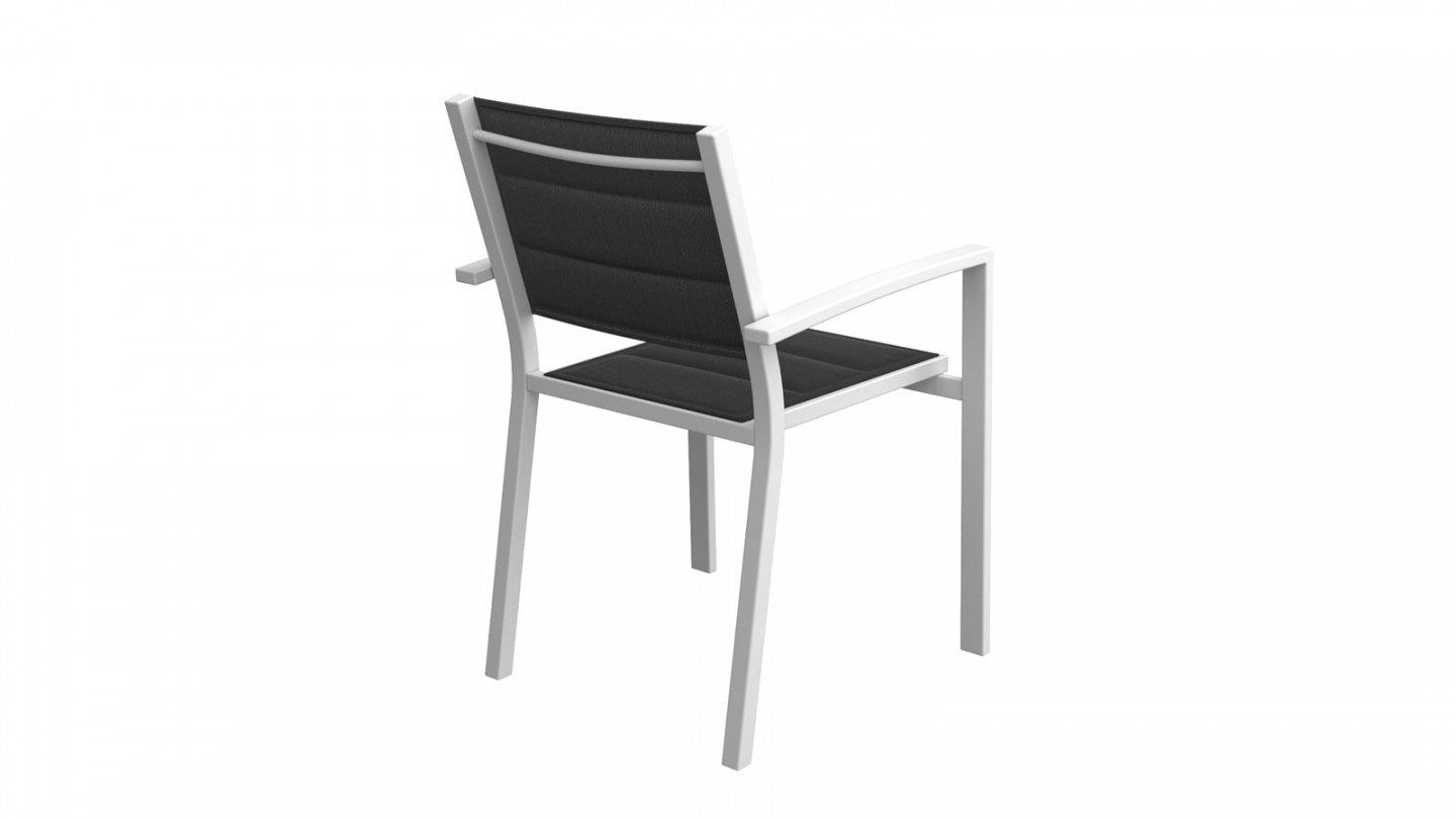 TONY Lot de 6 fauteuils de jardin blancs