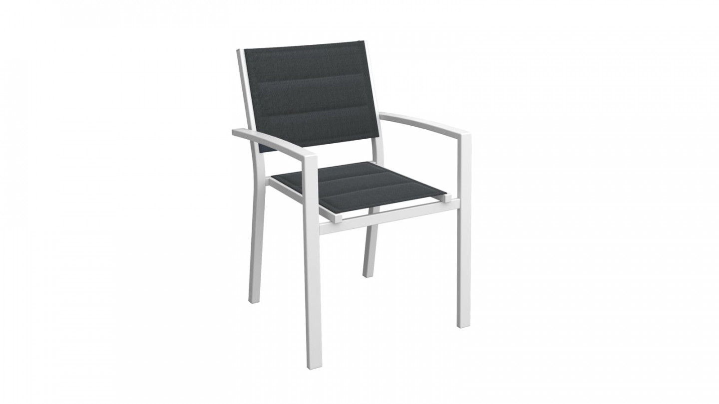 TONY Lot de 6 fauteuils de jardin blancs