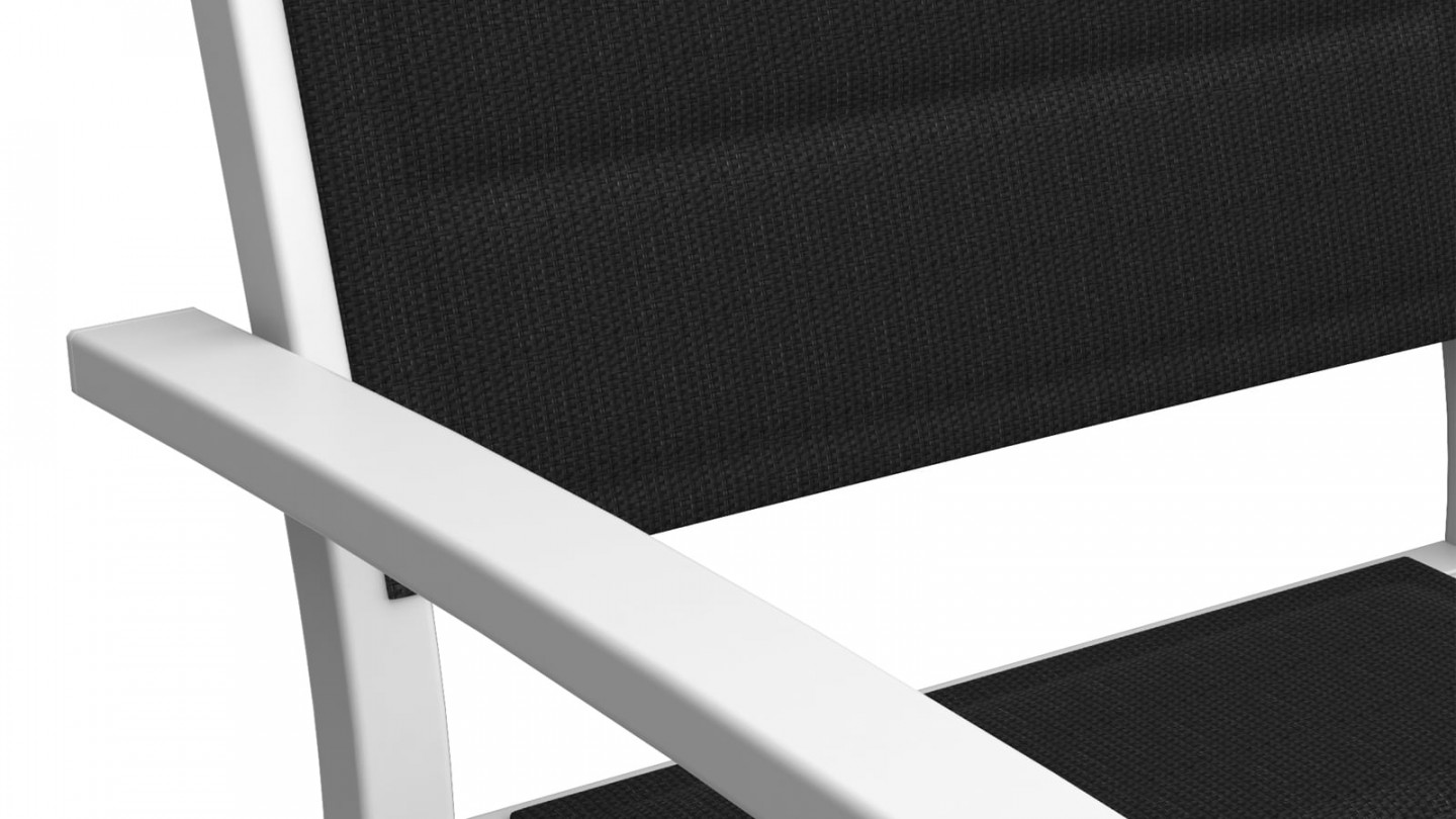 TONY Lot de 6 fauteuils de jardin blancs