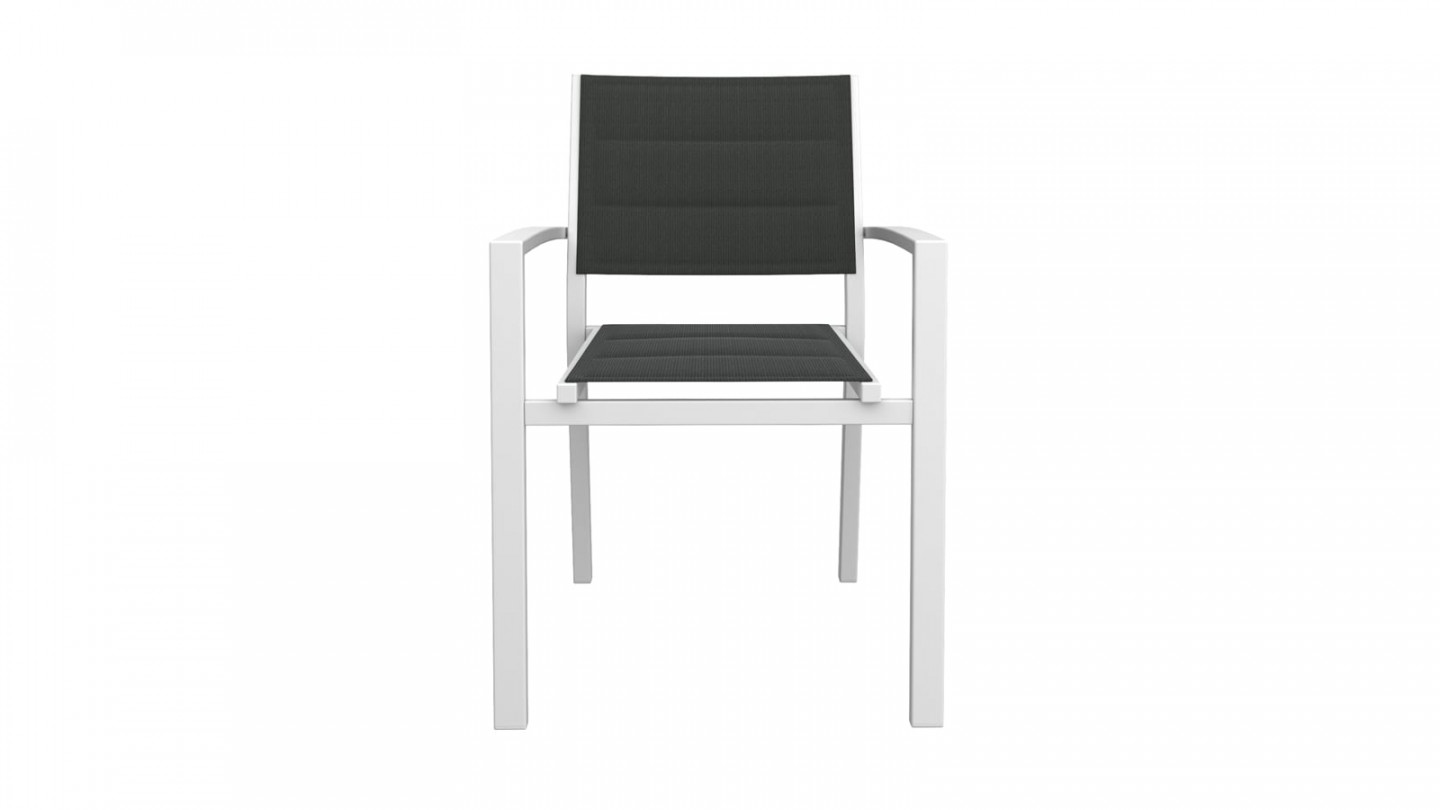 TONY Lot de 6 fauteuils de jardin blancs