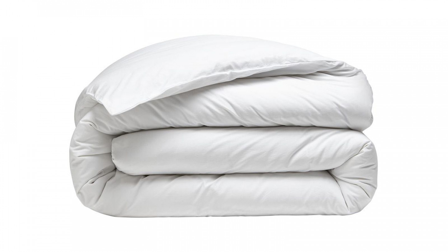 Housse de couette en percale de coton lavé - 80 fils/cm² - 260x240cm - Blanc