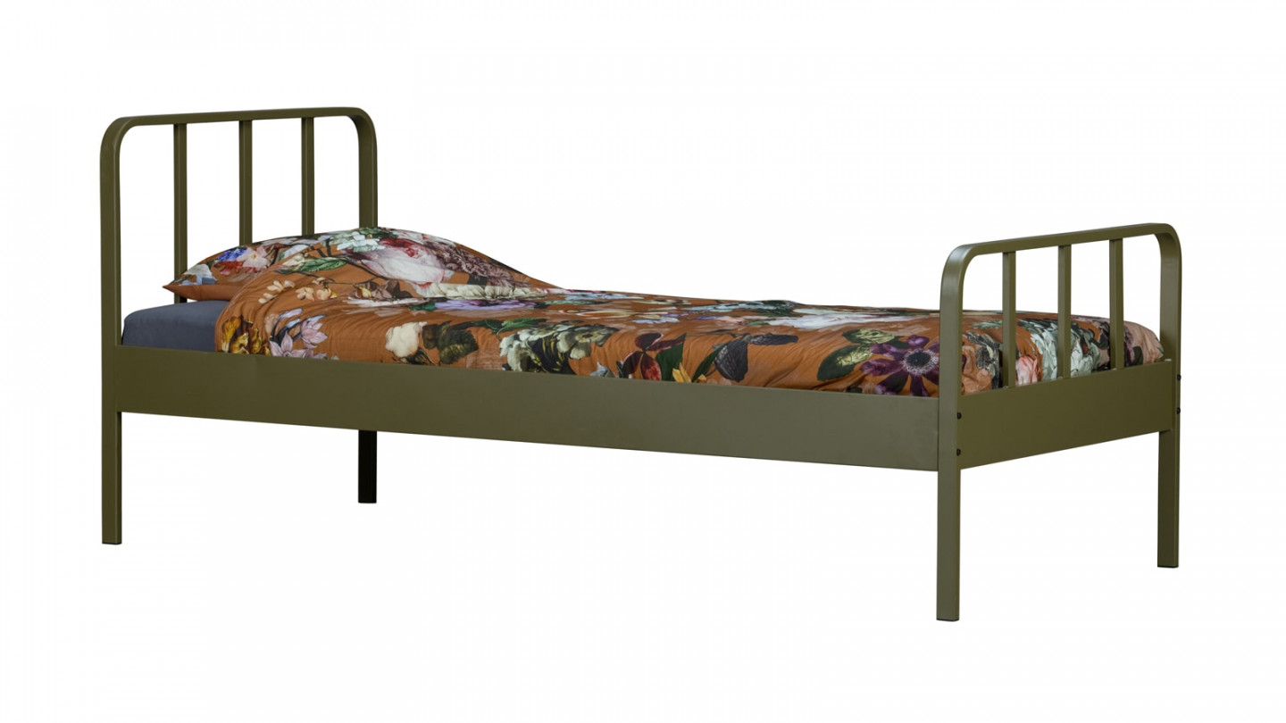 Lit enfant 90x200cm en métal kaki - Mees - Woood