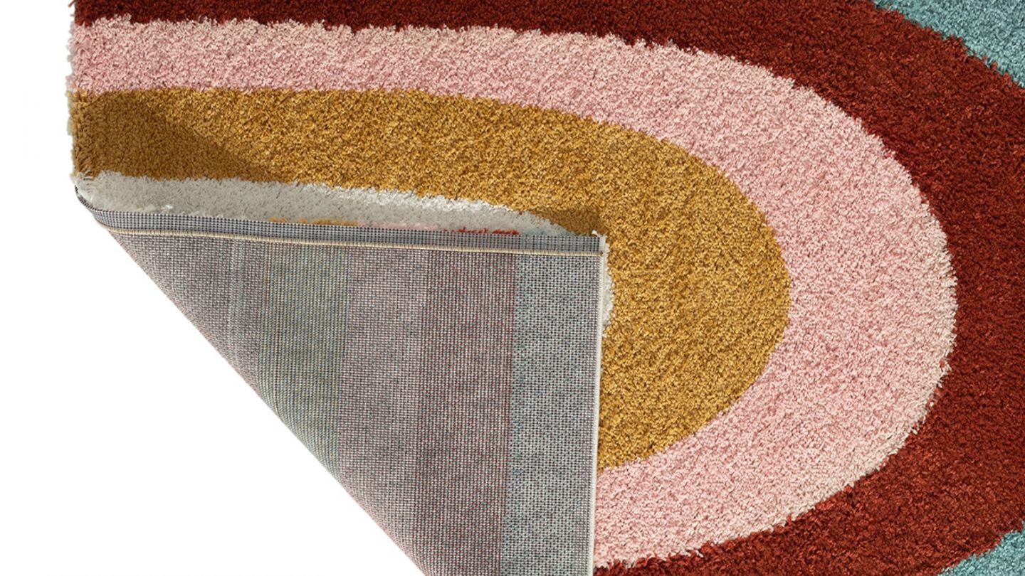 Tapis shaggy AQUARELLE 164 multi 80x140cm - Hauteur fil 30 mm - Denstité 1800 gr/m2 - 100% polypropylène