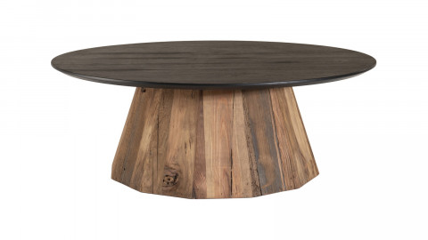 Table basse ronde en bois de pin recyclé - Dandy