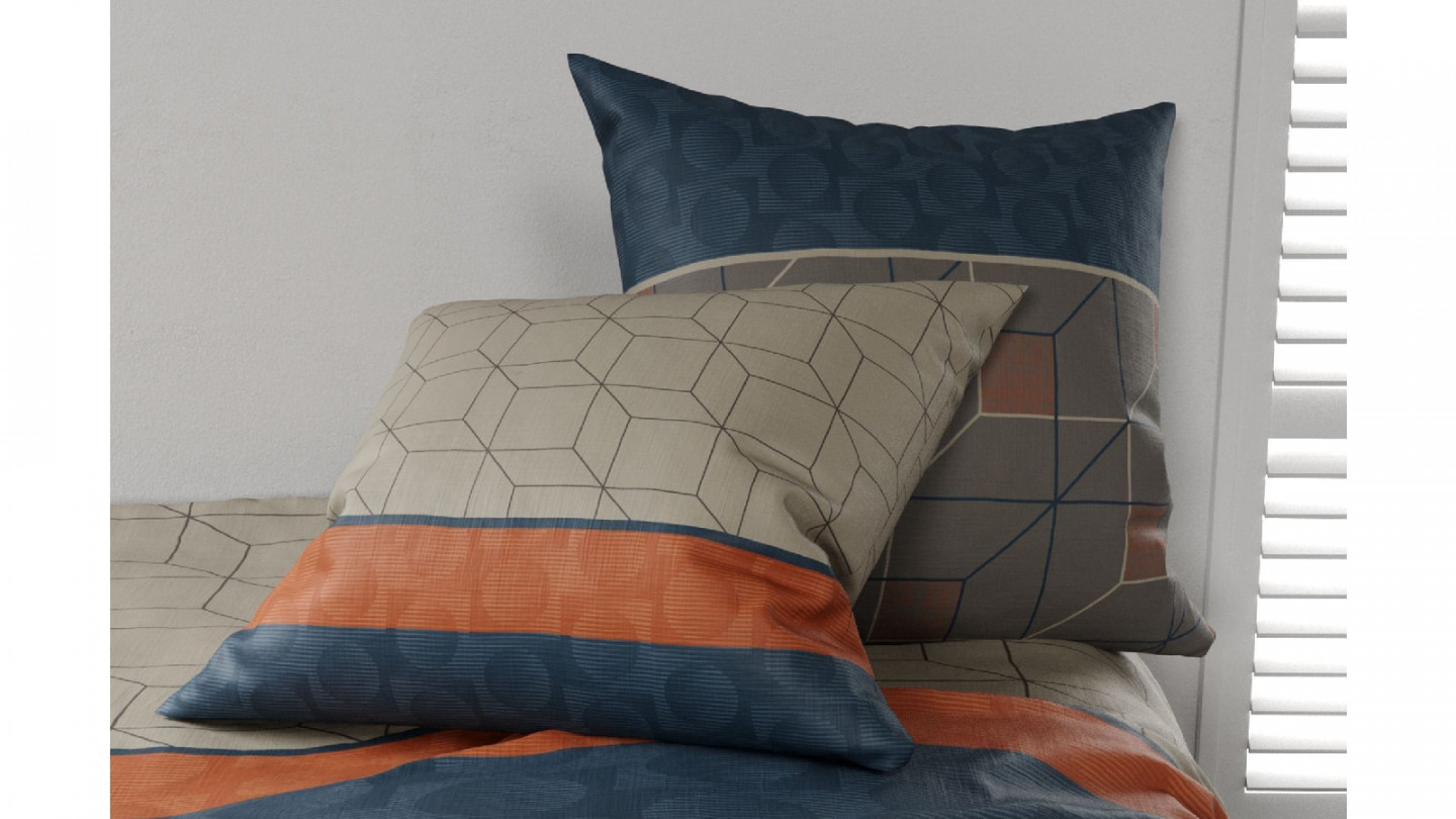 PARURE DE COUETTE 3PCS 260X240CM 100% COTON 57 FILS/CM2 - THALES