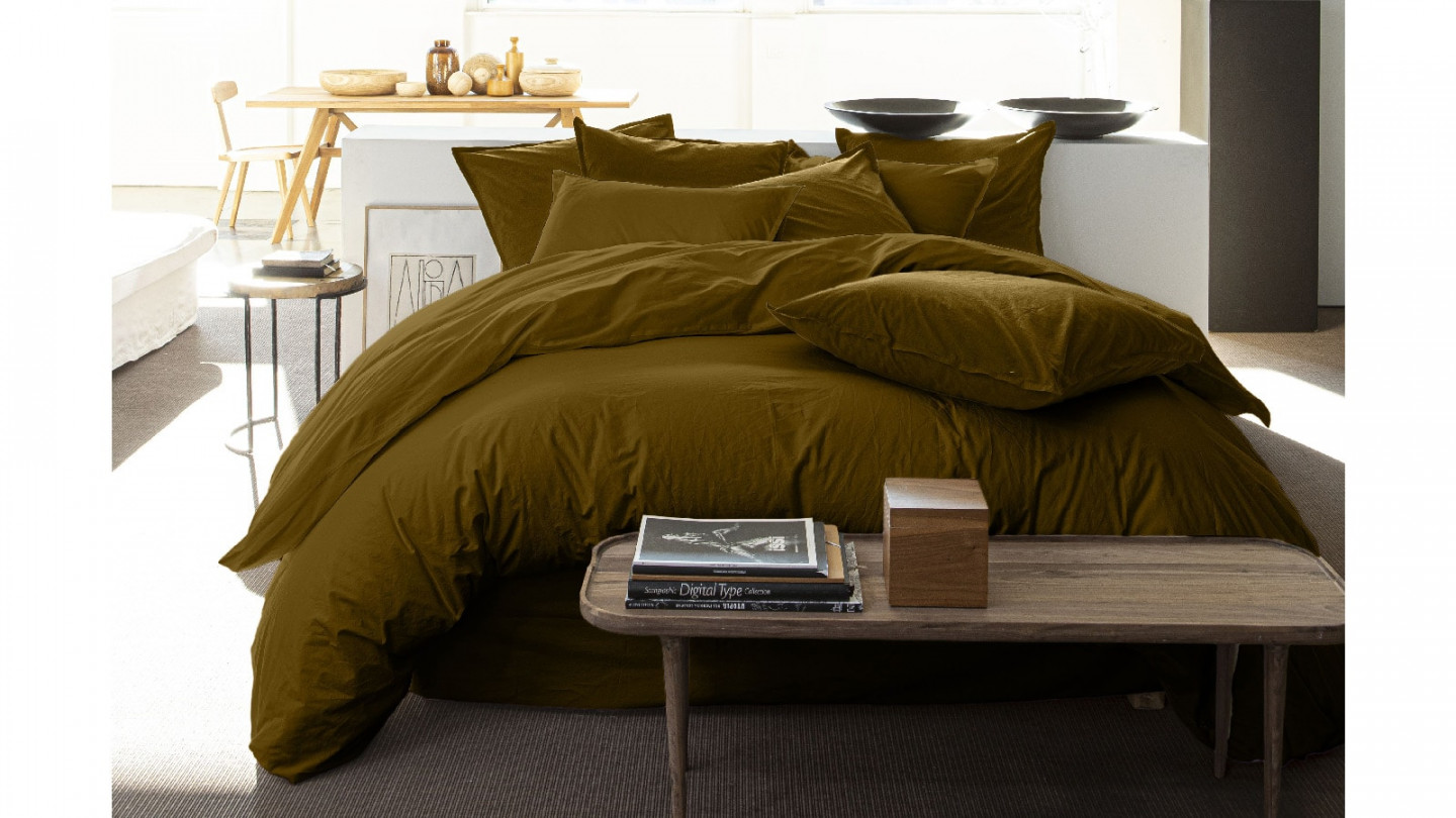 Housse de couette 100% lin - 260x240cm - Moka