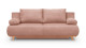 Canapé convertible 3 places avec coffre de rangement en velours côtelé rose pâle - Laria
