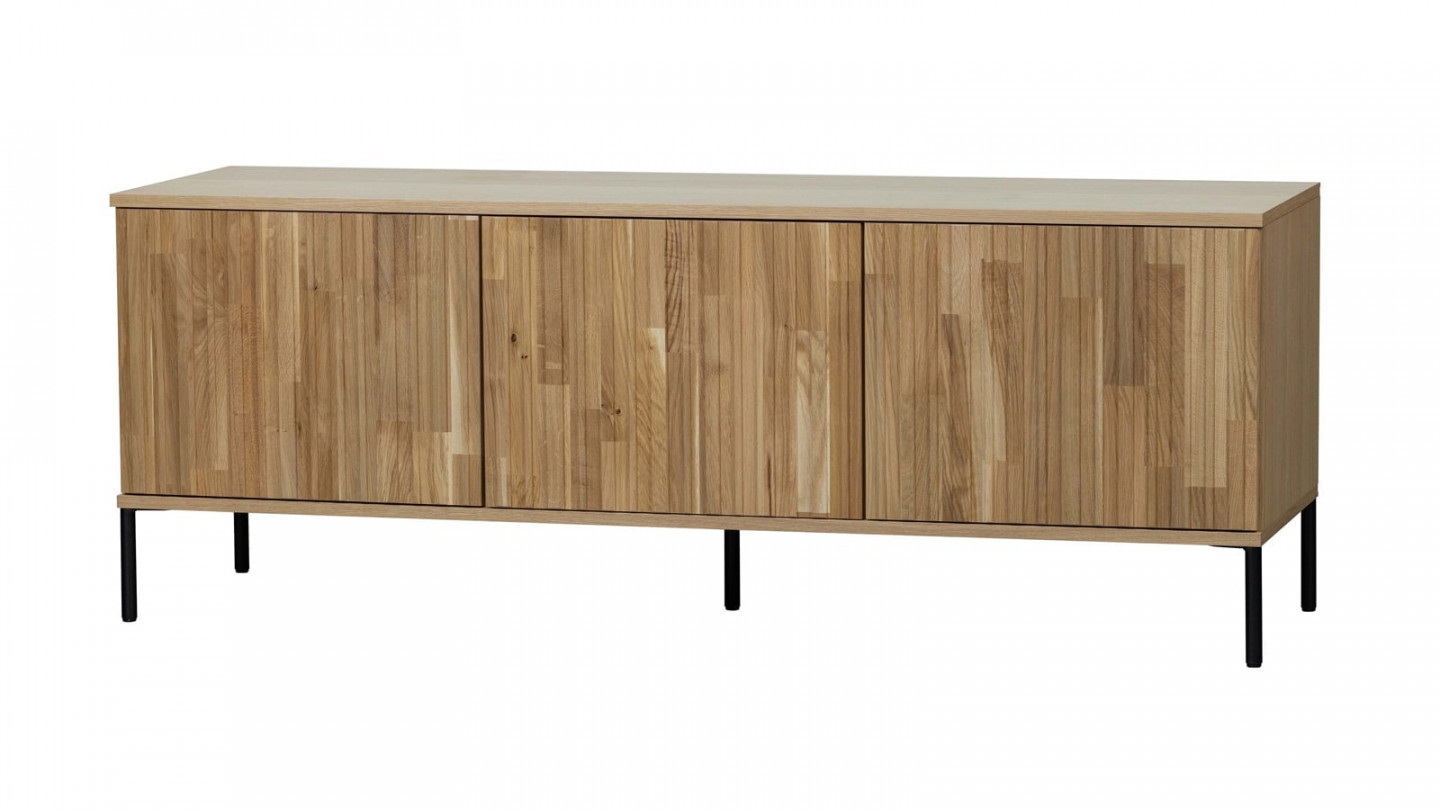 Meuble TV en chêne naturel 150 cm - Gravure -Woood