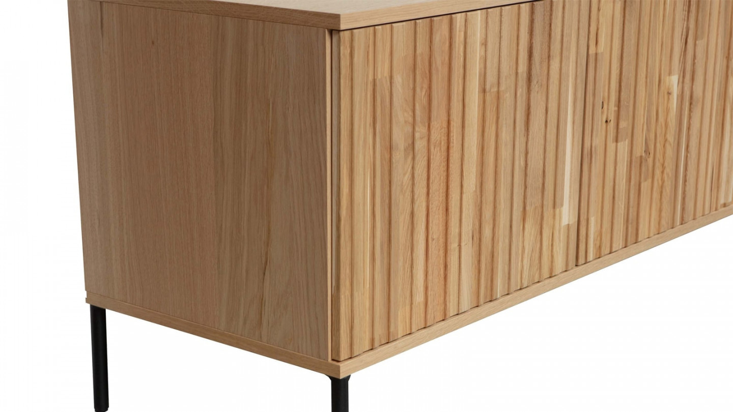 Meuble TV en chêne naturel 150 cm - Gravure -Woood