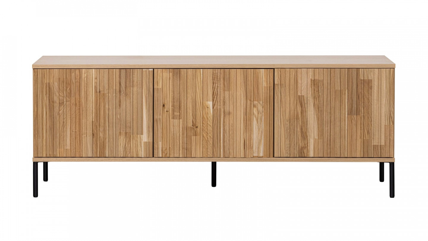 Meuble TV en chêne naturel 150 cm - Gravure -Woood