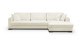Canapé d'angle à droite convertible 5 places en tissu bouclette beigeavec coffre de rangement - Robin