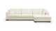 Canapé d'angle à droite convertible 5 places en tissu bouclette beigeavec coffre de rangement - Robin