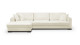 Canapé d'angle à gauche convertible 5 places en tissu bouclette beige avec coffre de rangement - Robin
