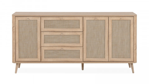 Buffet cannage et effet bois naturel 175 cm - Padang