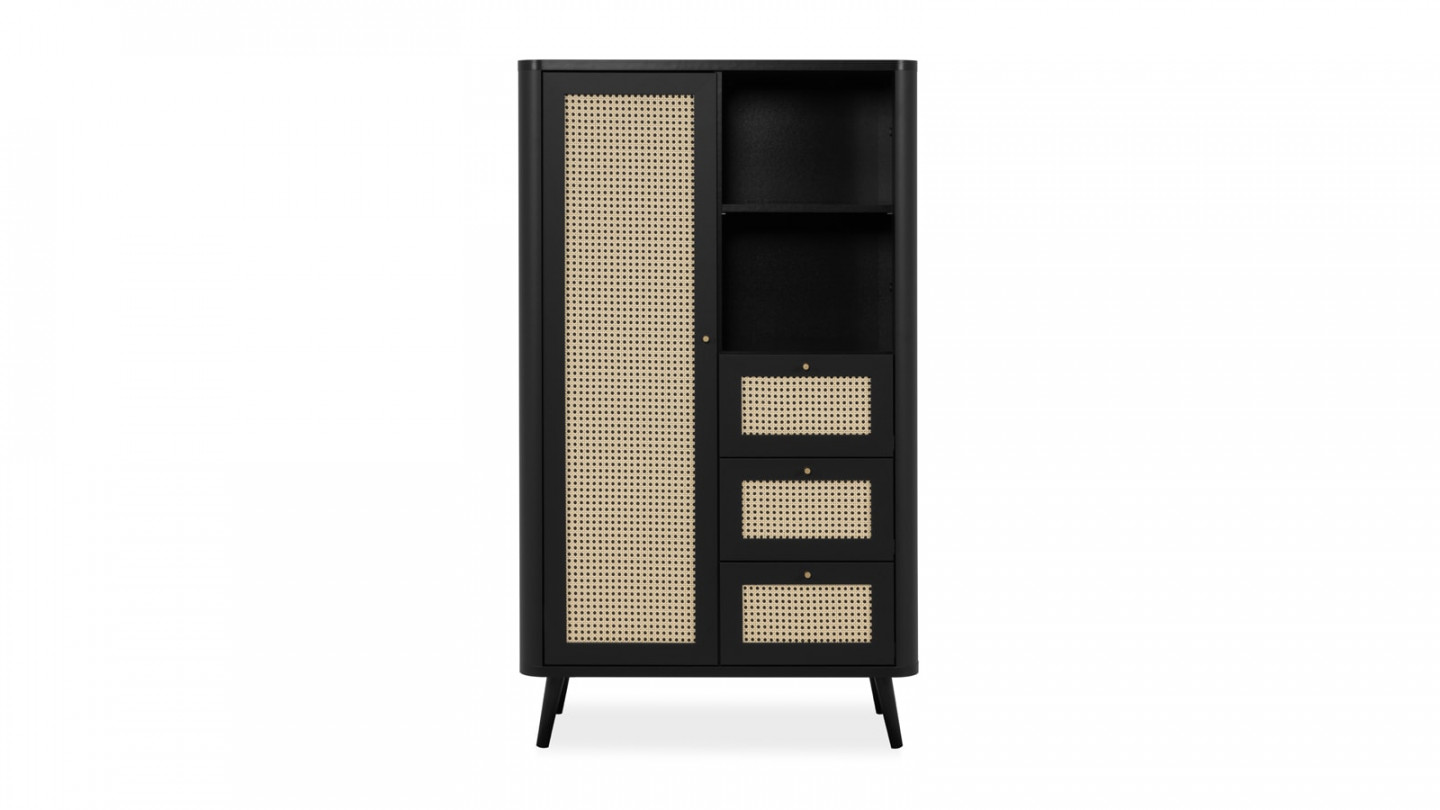 Buffet haut 1 porte 3 tiroirs 2 niches - Padang