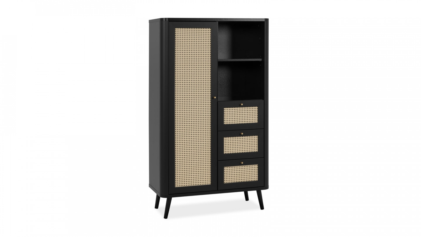 Buffet haut 1 porte 3 tiroirs 2 niches - Padang