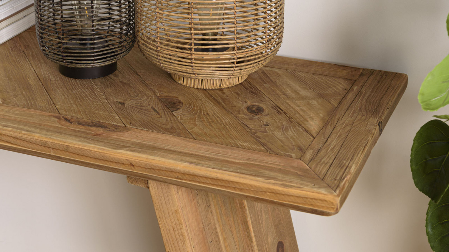 Console160x45 cm bois Pin recyclé - Sandy