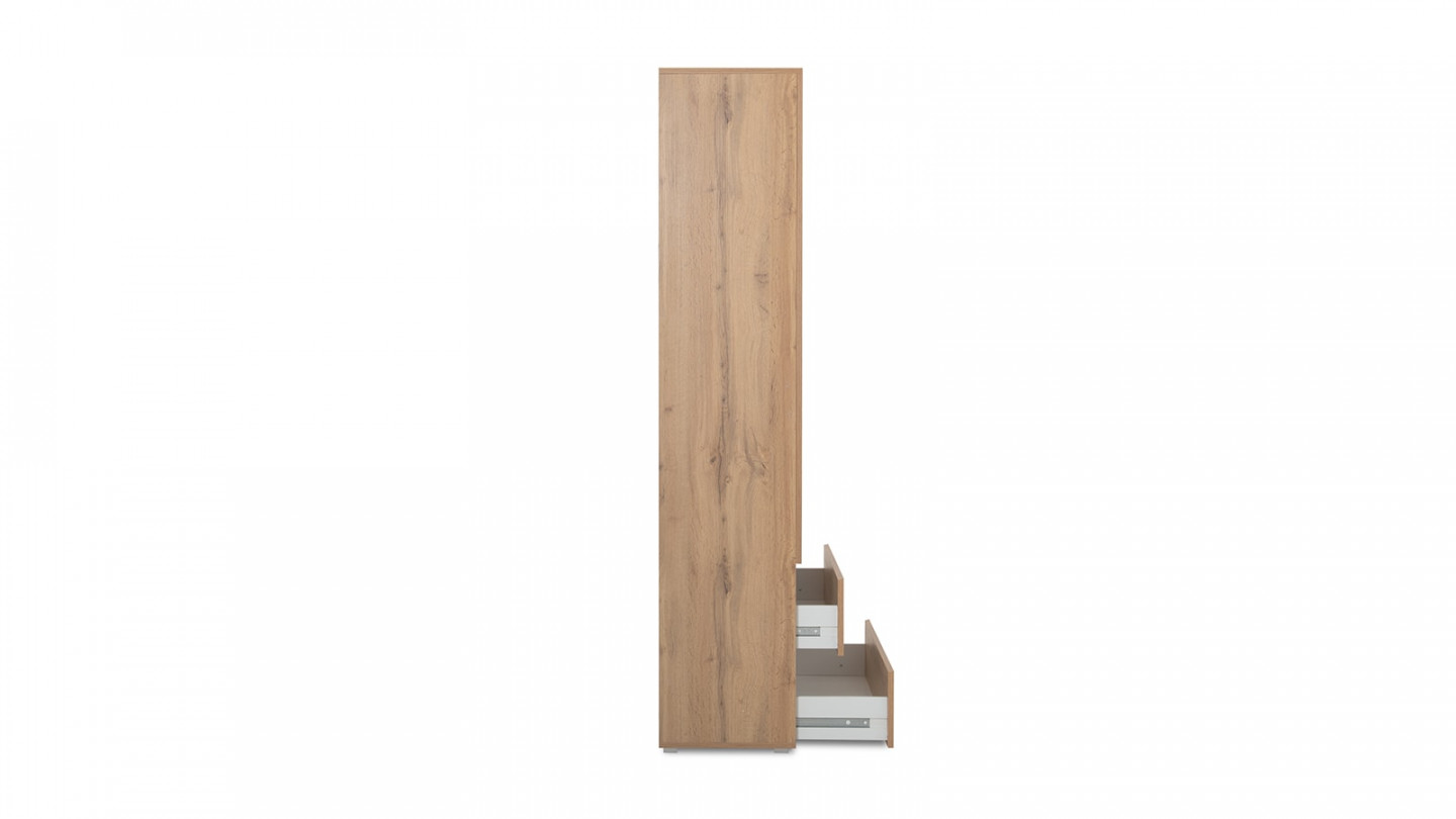 Vaisselier 2 portes 2 tiroirs effet chêne 80 cm - Medea
