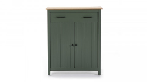 Buffet 2 portes 1 tiroir en pin massif vert 90 cm - Ida