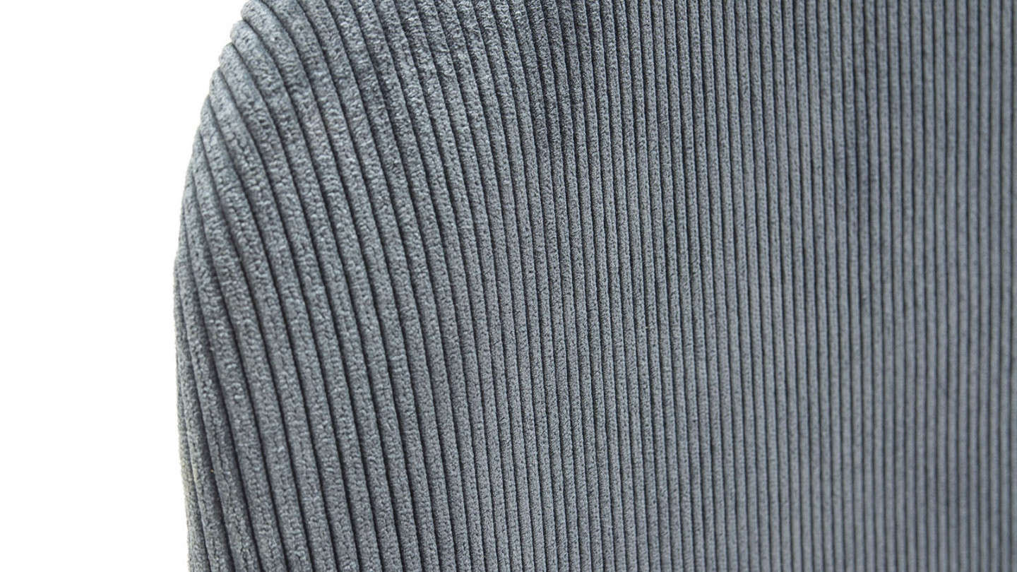 Lot de 2 chaises en velours côtelé bleu piètement noir - Liv