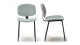 Lot de 2 chaises en velours côtelé aigue-marine piètement noir - Liv
