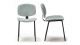 Lot de 2 chaises en velours côtelé aigue-marine piètement noir - Liv