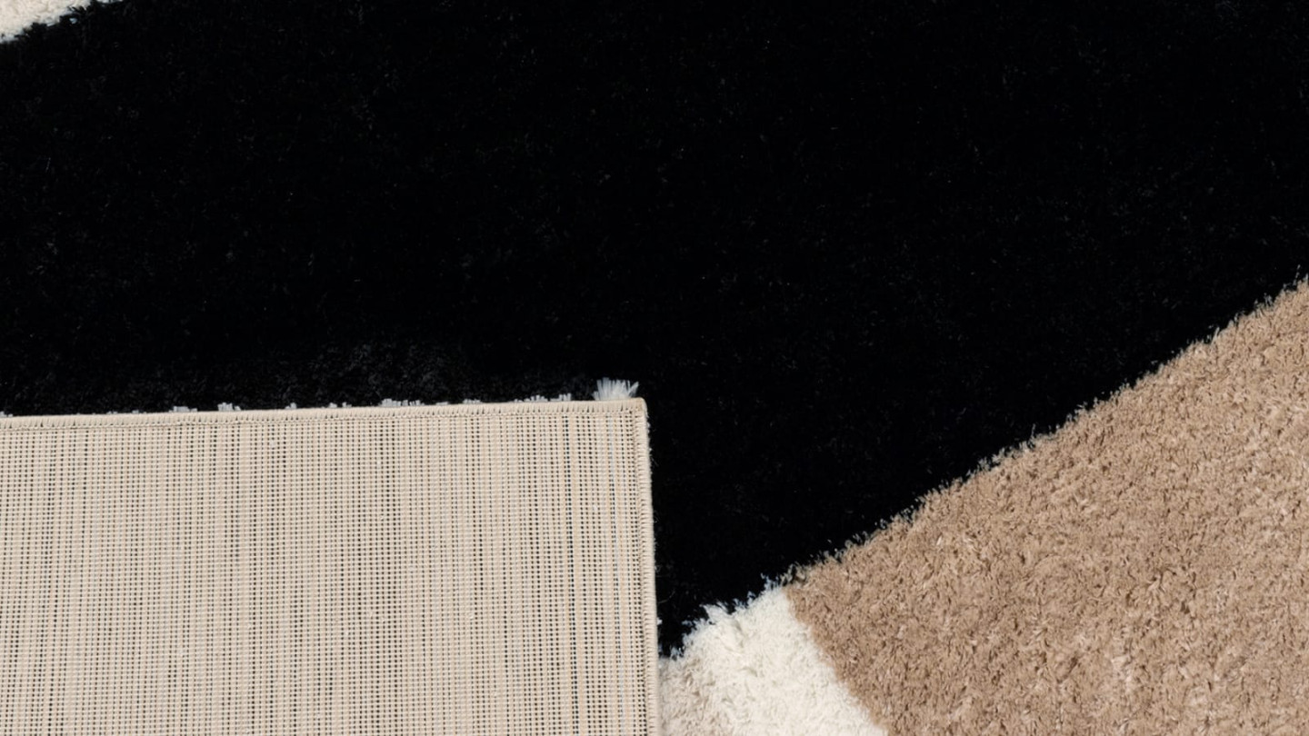 Tapis à poils longs motifs écru 160x230 - Cila