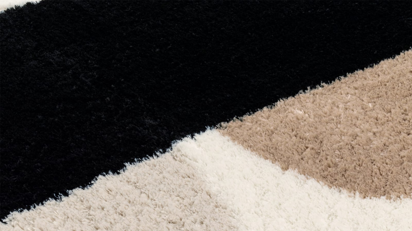 Tapis à poils longs motifs écru 160x230 - Cila