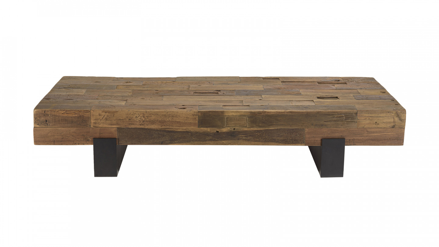Table basse poutres bois massif MATHIS