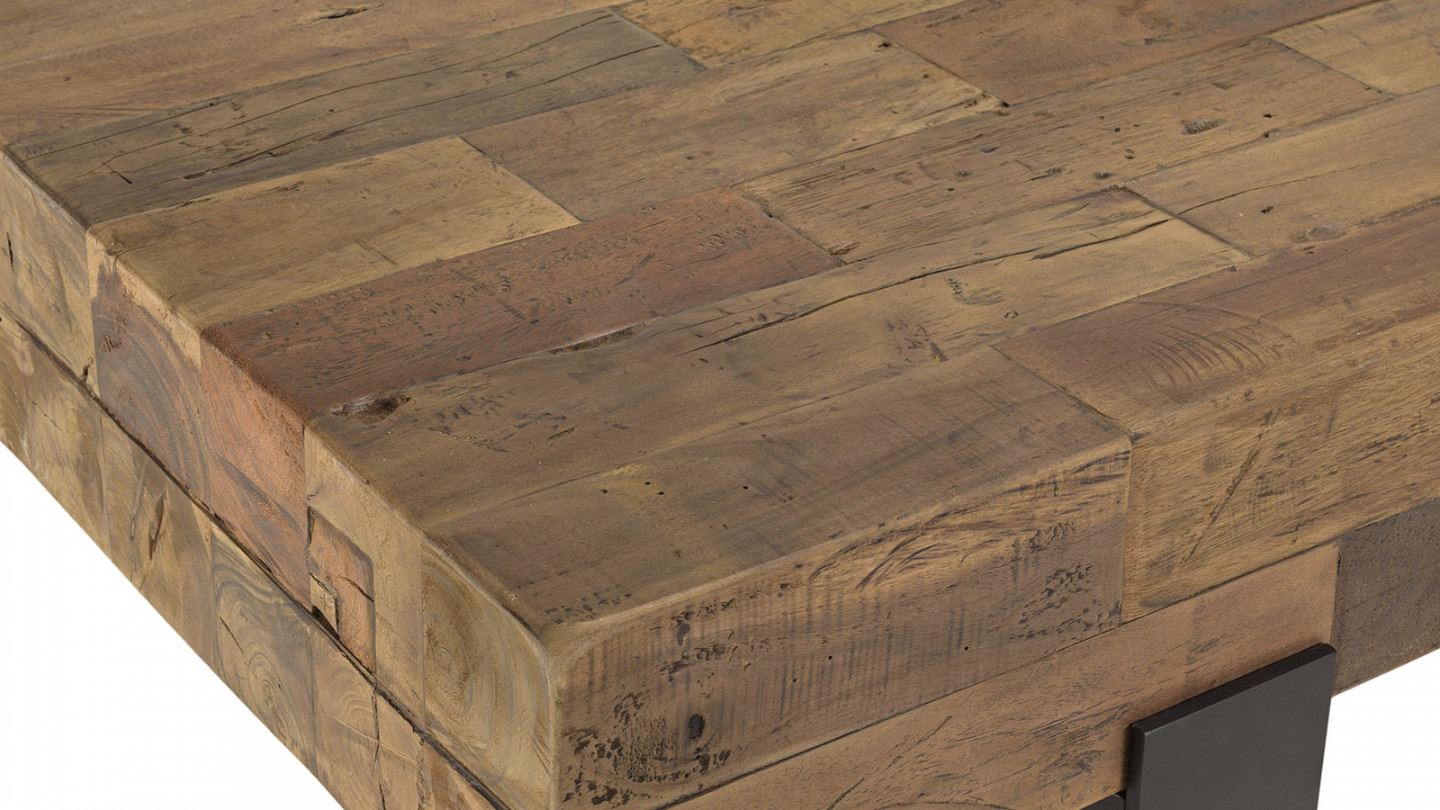 Table basse poutres bois massif MATHIS