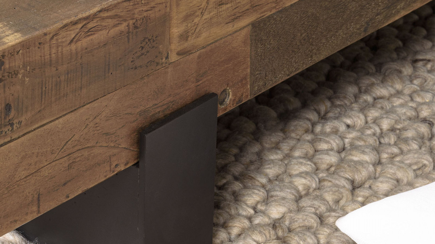 Table basse poutres bois massif MATHIS