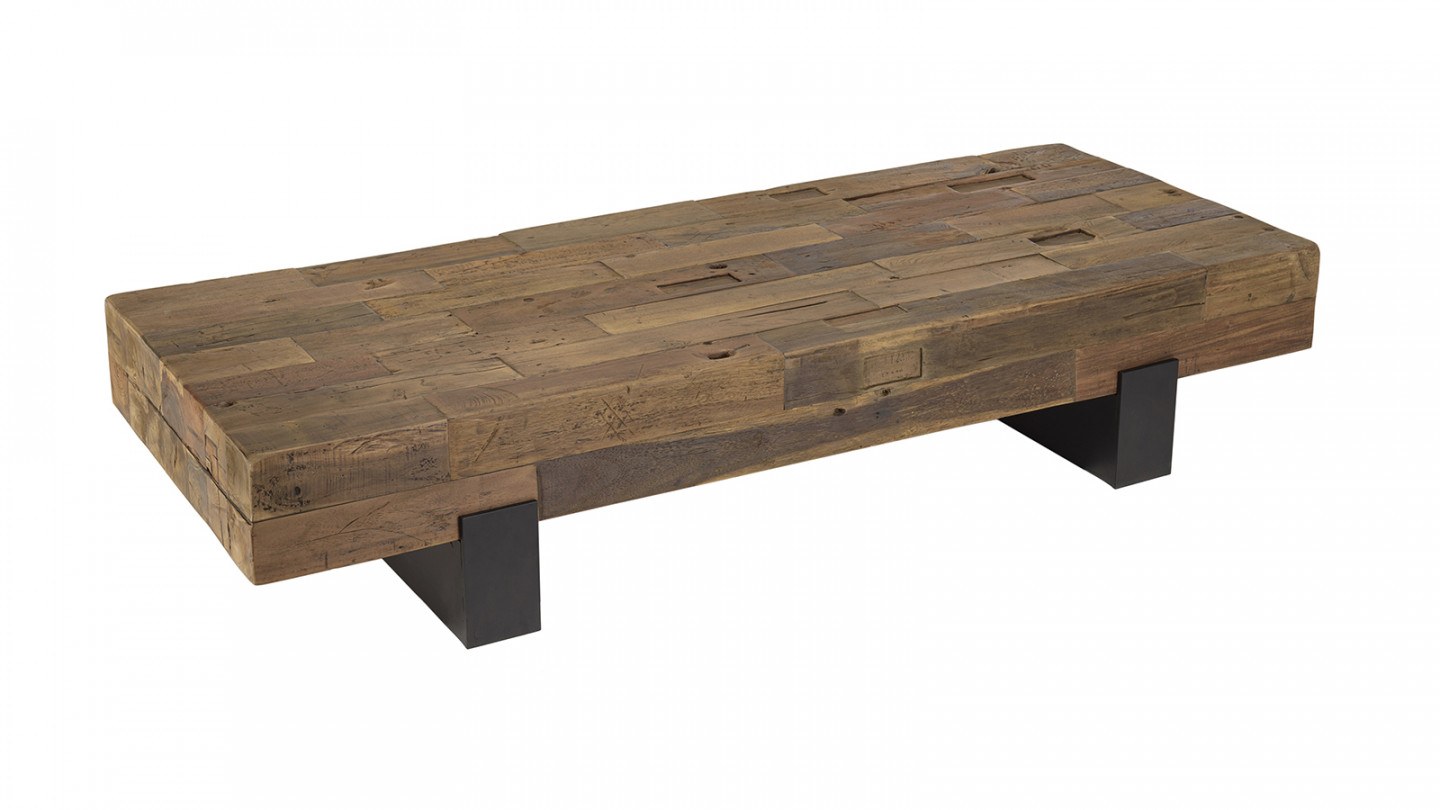 Table basse poutres bois massif MATHIS