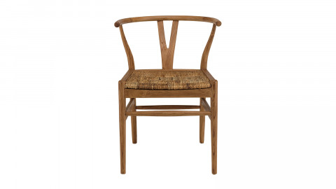 Chaise design marron en teck recyclé dossier arrondi - Sixtine