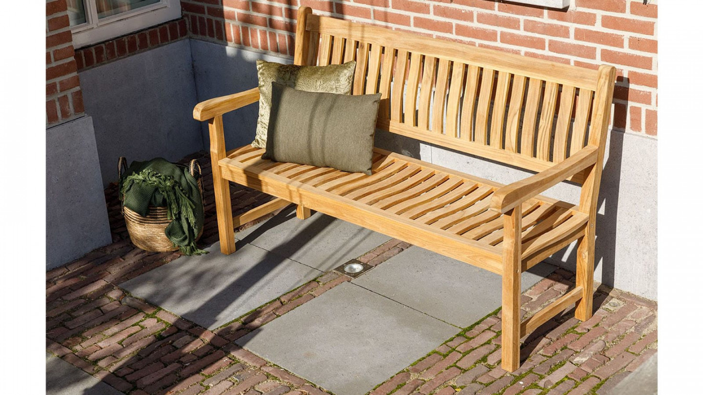 Banc de jardin 3 places en teck - Comfort
