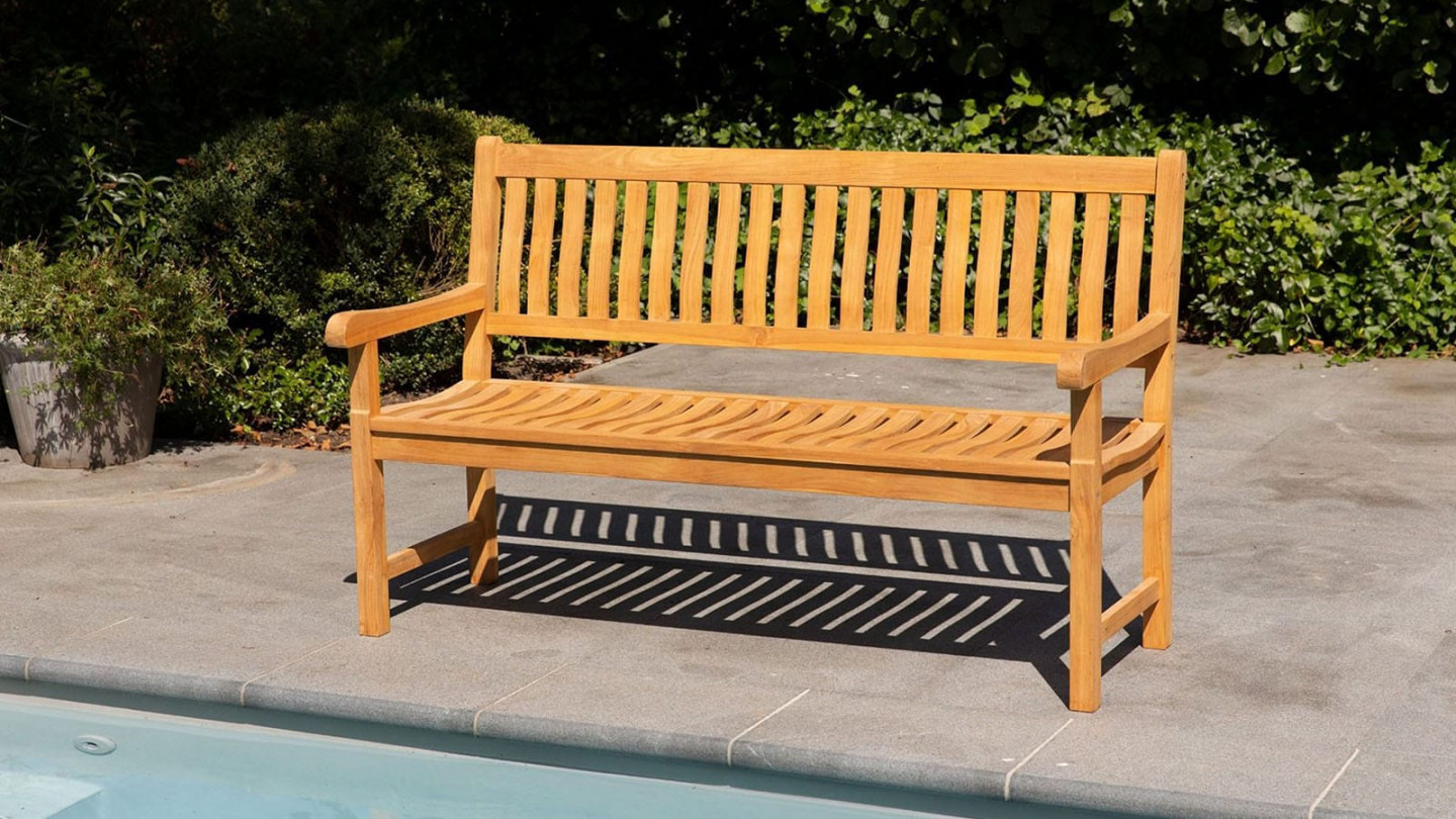 Banc de jardin 3 places en teck - Comfort