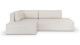 Canapé d'angle à gauche convertible 3 places avec coffre de rangement en tissu beige- Barani