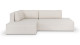 Canapé d'angle à gauche convertible 3 places avec coffre de rangement en tissu beige- Barani