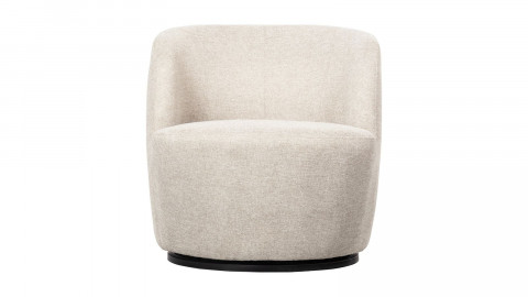 Fauteuil pivotant en tissu blanc cassé - Serra