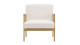 Fauteuil en cannage et tissu bouclé beige - Mani
