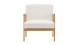 Fauteuil en cannage et tissu bouclé beige - Mani