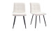 Lot de 2 chaises de salle à manger en tissu bouclette beige, piètement noir - Iggy