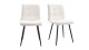 Lot de 2 chaises de salle à manger en tissu bouclette beige, piètement noir - Iggy