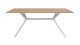 Table à manger rectangulaire 8 pers. 180cm effet chêne clair, piétement blanc 1 - Velia