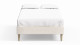 Lit adulte 90x190 en velours côtelé beige avec sommier à lattes - Dina