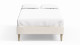 Lit adulte 90x190 en velours côtelé beige avec sommier à lattes - Dina